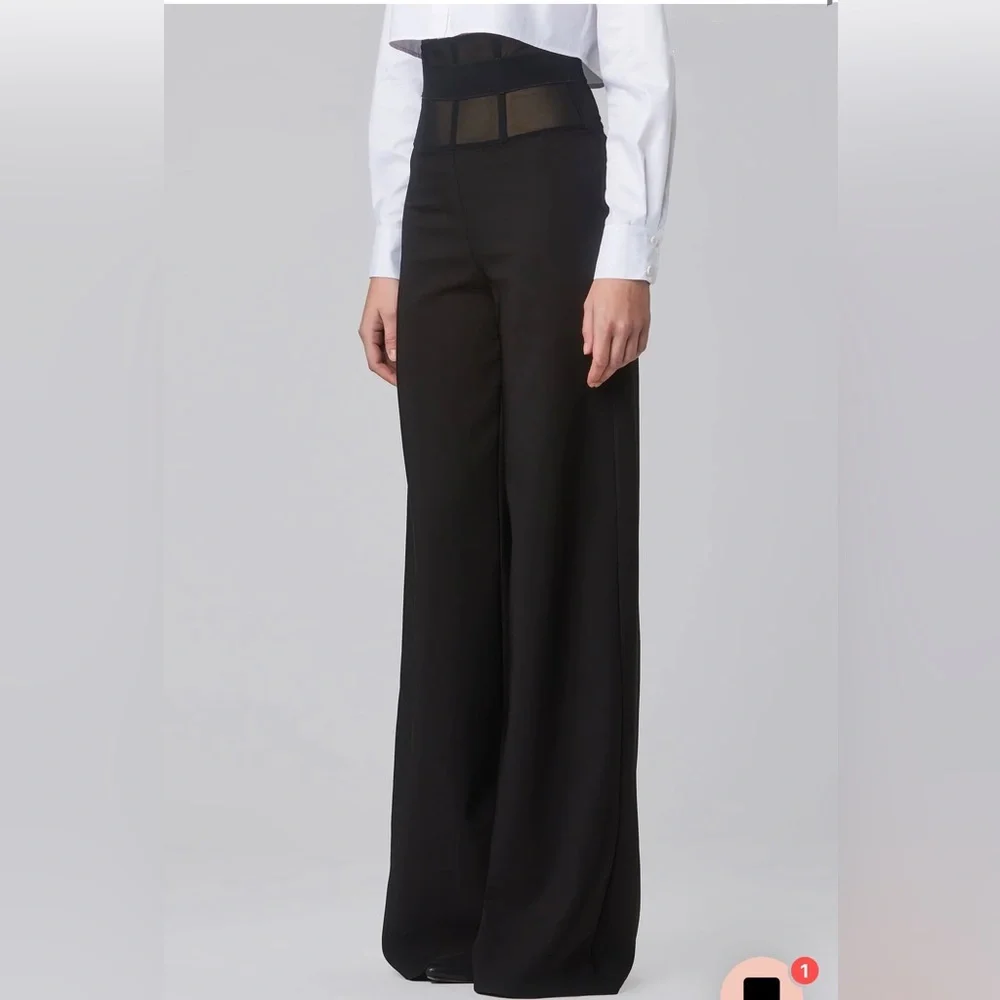 Murmur Sheer Waist Corset Pants Mesh FRAME TROUSERS palazzo wide leg boning mur - Picture 11 of 16